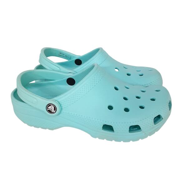 Crocs Clogs Womens 7 Slip On Water Shoes Light Blue Rubber Comfort Shoe Summer - Picture 2 of 9
